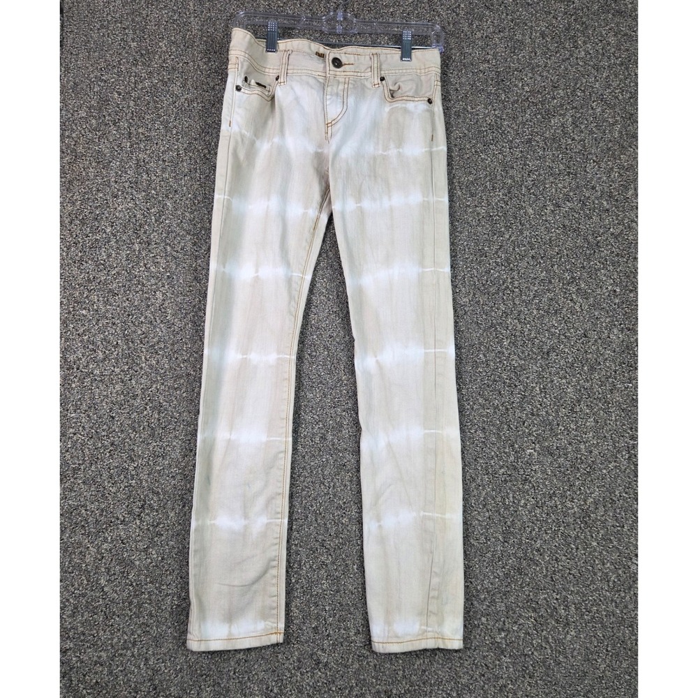 Billabong The Skinny Jeans Womens 5 Cream Tie Dye Low Rise J310LJOV